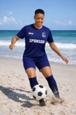 Beach soccer kit quick dry breathable fabric detail