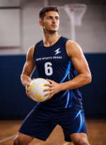 Men’s netball uniform back view with player number New Sports Wears