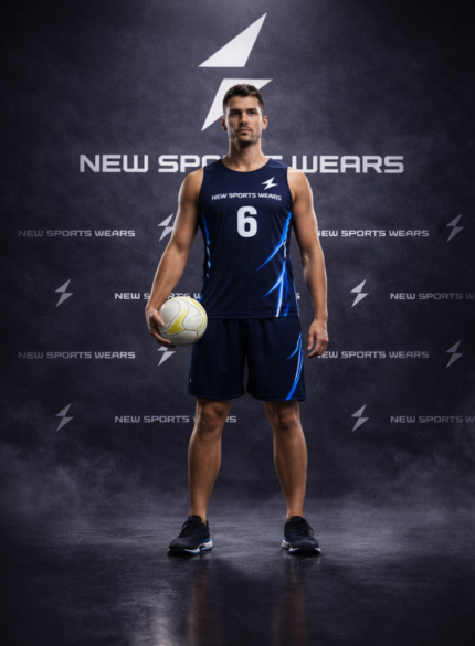 Men’s netball uniform front view custom team kit by New Sports Wears