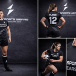 Custom women rugby uniform front view by New Sports Wears manufacturer