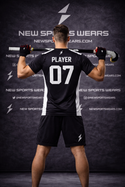 Field hockey uniform back view with player name and number