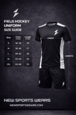 Field hockey uniform size guide chart