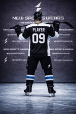 Ice hockey uniform back view with player name and number