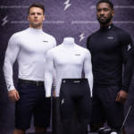 Black golf compression wear athletic slim fit performance top