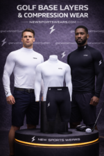 Black golf compression wear athletic slim fit performance top