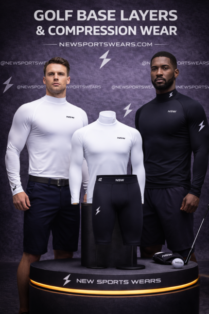 Black golf compression wear athletic slim fit performance top