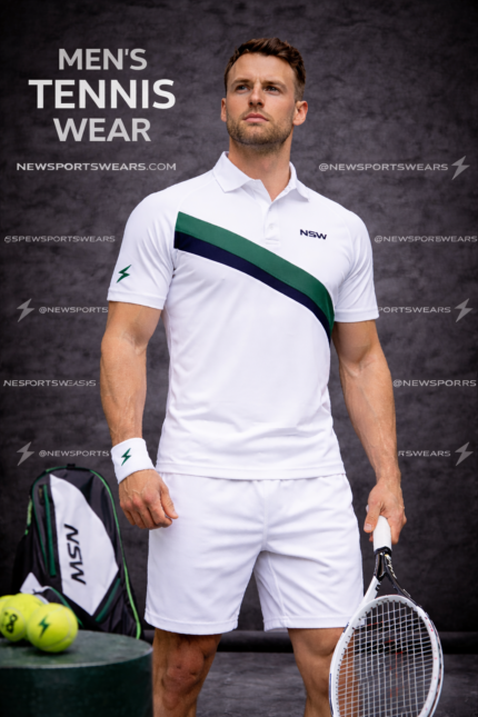 Premium men tennis wear fabric close up moisture wicking material