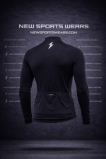 Men thermal cycling jersey back view with three rear pockets performance fit