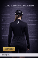 Women long sleeve cycling jersey black aero race fit front view