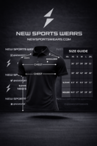 Black golf polo shirt by New Sports Wears with breathable athletic performance fit