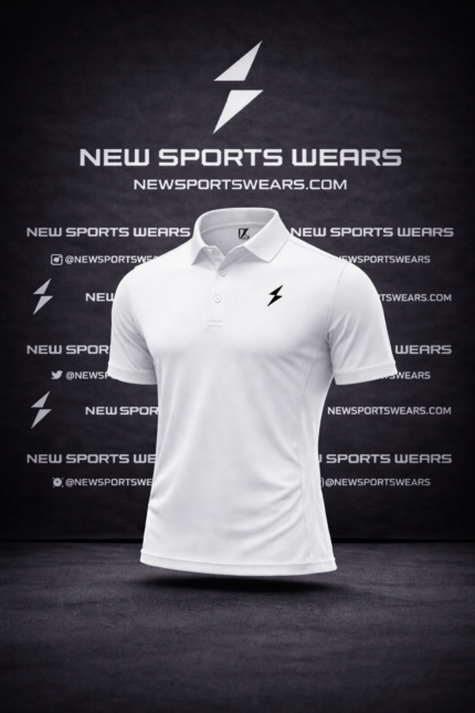 White golf polo shirt athletic fit by New Sports Wears manufacturer