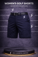 Women’s navy golf shorts by New Sports Wears with athletic performance fit
