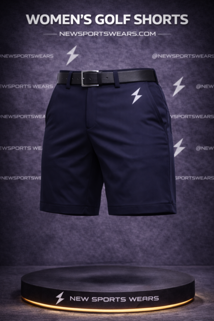 Women’s navy golf shorts by New Sports Wears with athletic performance fit