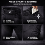black padded american football compression pants lightweight protective pants