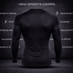 Black compression training shirt men athletic base layer New Sports Wears