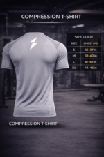 Men compression t shirt size guide chest measurement chart