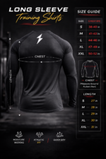 Men long sleeve training shirt muscle fit gym top front view