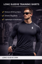 Men long sleeve training shirt size guide chest measurement chart