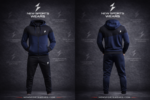 Gym tracksuit for men front view slim fit hoodie and joggers set