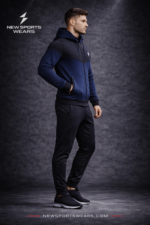 Slim fit men training tracksuit navy and black design