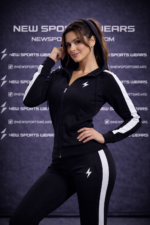 Woman wearing gym tracksuit fitness activewear set