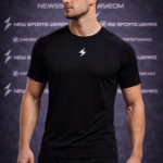 Men athletic running t shirt back pose breathable training wear