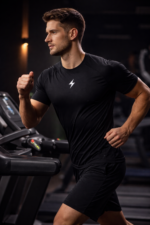 Men running t shirt size guide chest and waist measurements chart