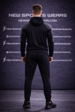 Men athletic tracksuit back pose tapered running set