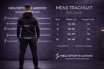 Men running tracksuit size guide waist and length measurement chart