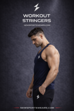 Workout stringer back view men bodybuilding tank top