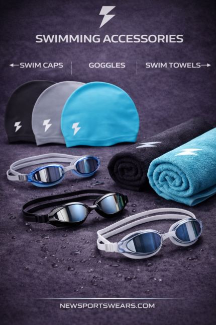 swimming accessories set swim caps goggles quick dry towels