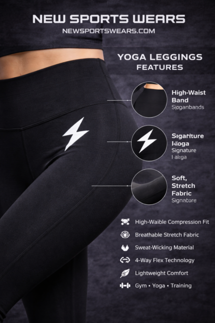 Women wearing high waist yoga leggings workout apparel by New Sports Wears