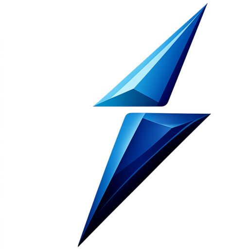 Blue lightning bolt logo icon with transparent background for New Sports Wears branding