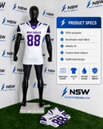 Custom American Football Jersey Back View