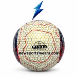 All weather size 5 white gold red and navy soccer ball with textured grip surface by NewSportsWears