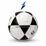 Classic black white soccer ball with stitched panels, textured surface, and competition-style design by New Sports Wears.
