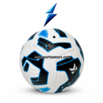 NSW premium size 5 soccer ball in white black and blue design with textured grip and stitched panels