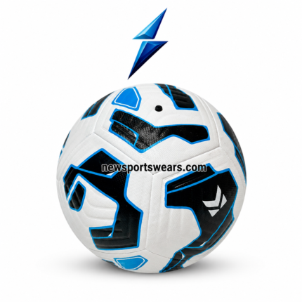NSW premium size 5 soccer ball in white black and blue design with textured grip and stitched panels