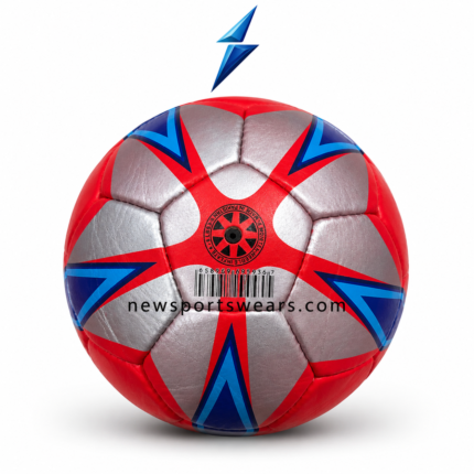 NSW red blue hand sewn size 5 soccer ball with silver panels for football training and practice