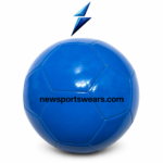 Blue soccer ball with glossy finish stitched panels and standard round design by NewSportsWears