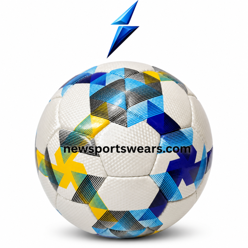 Blue yellow training soccer ball for practice, school football, club training, and recreational matches available at newsportswears.com.