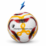 custom team soccer balls OEM white yellow red black football with textured PU surface and logo placement
