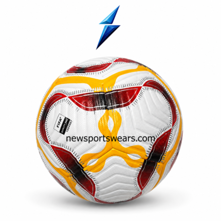 custom team soccer balls OEM white yellow red black football with textured PU surface and logo placement