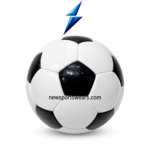 Premium training soccer ball with traditional black and white panels, glossy surface, and visible stitched seams