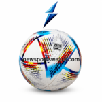 soccer balls custom design white football with blue red yellow black graphics and textured PU surface