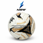 White gold 32 panel football Size 5 with stitched panels and textured PU surface