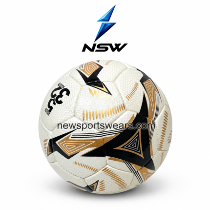 White gold 32 panel football Size 5 with stitched panels and textured PU surface
