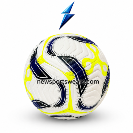 PU soccer ball custom logo white neon yellow football with navy black panel graphics