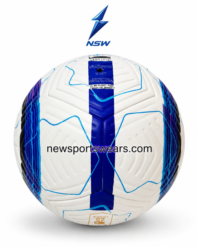 promotional soccer balls bulk order white blue soccer ball with navy stripe cyan lines and textured PU surface