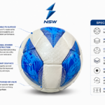 Premium thermal bonded soccer ball with durable PU surface and blue white printed graphics
